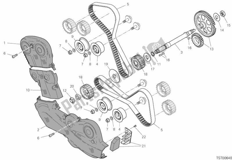 All parts for the Timing System of the Ducati Hypermotard 950 SP USA 2019